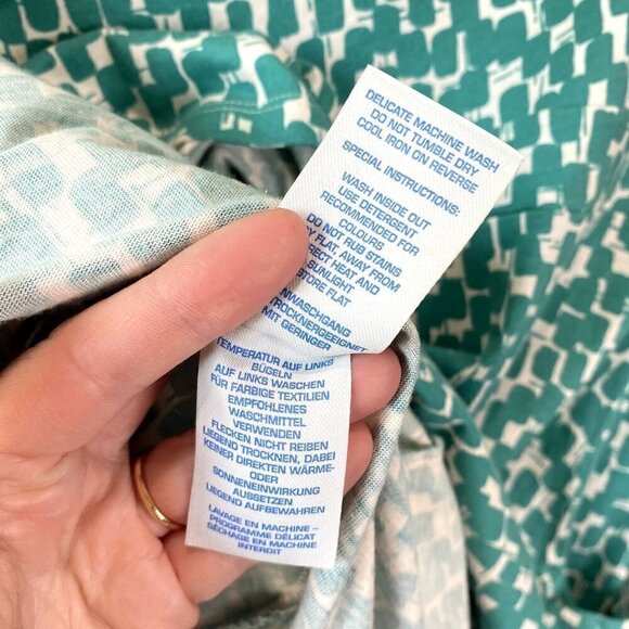 Boden Geometric Casual Weekend Dress Green 8 - Picture 9 of 10